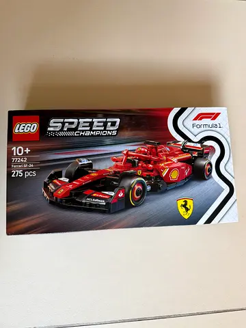 LEGO Speed Champions Ferrari SF-24 F1 Race Car Toy with a Collectible Formula 1 Driver Minifigure -