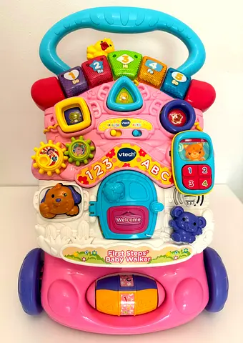 VTech First Steps Baby Walker with Activity Panel - Pink