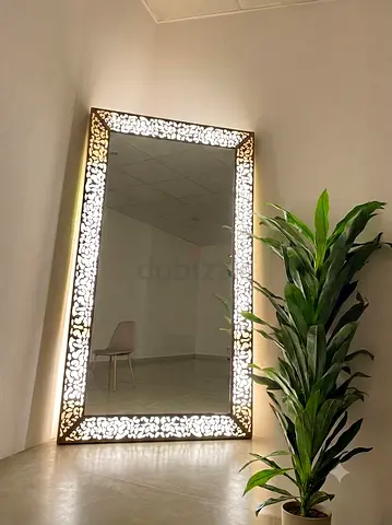 Large Decorative Full-Length LED Mirror with Ornate Frame