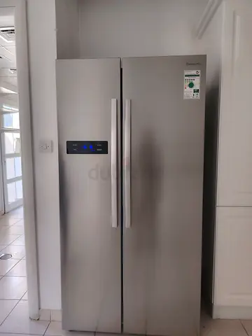 Panasonic Side-by-Side Refrigerator - Stainless Steel, Good Condition