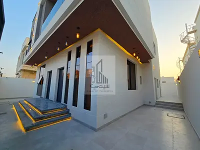 Standalone villa with a modern facade and crushed marble finish. Al Helio 2, Ajman
