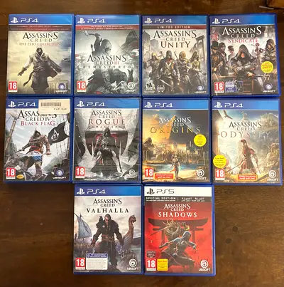 All main line Assassin’s Creed games for sale ps4/ps5