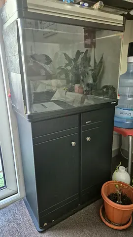Fish Tank with Stand and Cabinet - Black