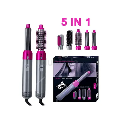 5-in-1 Hot Air Styler Hair Dryer  Volumizer - Multiple Brush Attachments