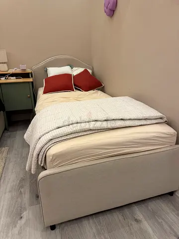 Modern Upholstered Bed Frame with Padded Headboard