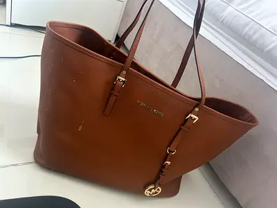 Brown Michael Kors Leather Tote Bag - Spacious Everyday Handbag