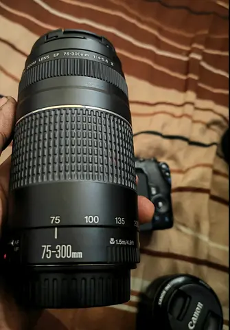 Canon EOS 250D DSLR with Flip-Out LCD - Good Working Condition with 18.55 kit lens 75-300mm 50mm.1.8