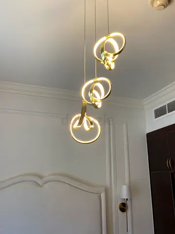 Modern Gold Spiral LED Pendant Light