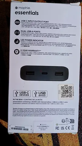 Mophie Essentials Powerstation 20,000 mAh Power Bank