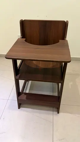 Wooden Baby High Chair / Feeding Chair - Dark Brown