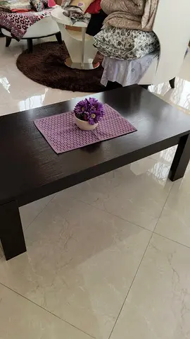 Solid dark wood coffee table - simple modern design