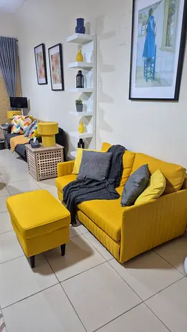 Yellow 2-seater sofa (IKEA Fridhult style) - good condition