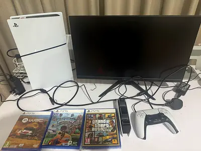 Used Sony PS5 (digital )1Controller - and monitor size 21.45 and 3 games (Good working condition)