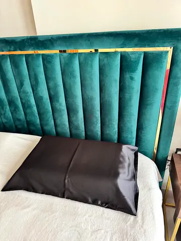 Set of 2 x Black Satin Pillow Cases