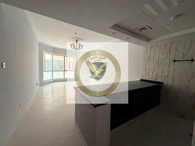 اجمل تصميم مطبخ امريكي غرفة وصالة تكييف علي المالك وشهر وجيم ومسبح مجانا أجمل ابراج الشارقة شامل جميع الخدمات بتشطيب حديثة ومساحات واسعة.