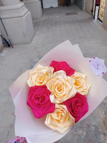 Handmade Ribbon Rose Bouquet