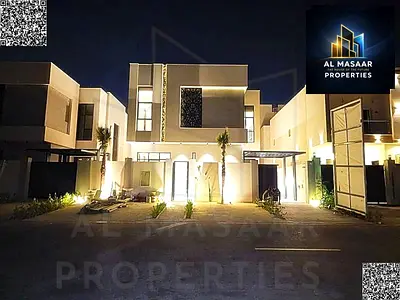 A luxurious villa including electricity, water, and central air conditioning, located directly opposite a mosque and on a main street, with modern des