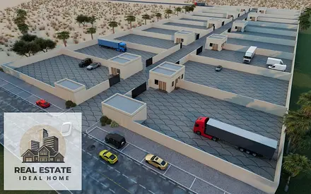 For Rent – Spacious Yard in Industrial Area 3, Sharjah 1 Office Kitchen, 1 Bathroom, 1 Office, Total Area: 9,000 sq. ft.