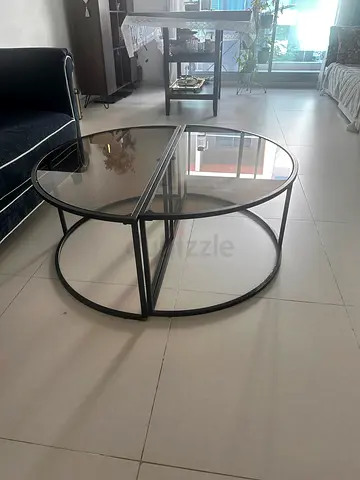Round Glass Coffee Table  - 50 AED
