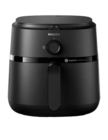 Philips Black Airfryer - RapidAir Technology, Compact and Clean