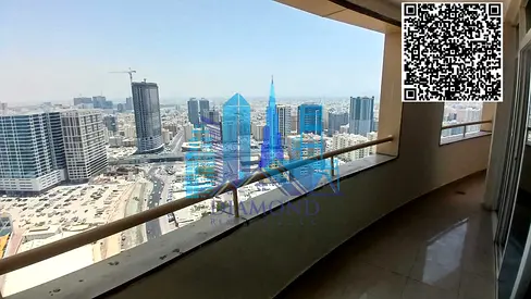 A two-bedroom apartment with a living room and an open view for annual rent in the Horizon Towers,