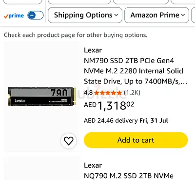 Lexar NM790 2TB PCIe Gen4 NVMe M.2 SSD - Used Brand New