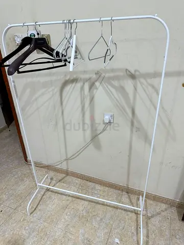 Simple white freestanding clothes rack / garment rail - good condition