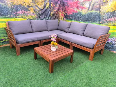 IKEA 5 Seater Outdoor Wooden Garden Sofa Set