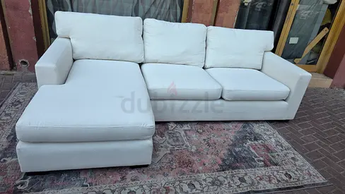 Cratebarrel Axis lshape sofa comfortable feather filled
