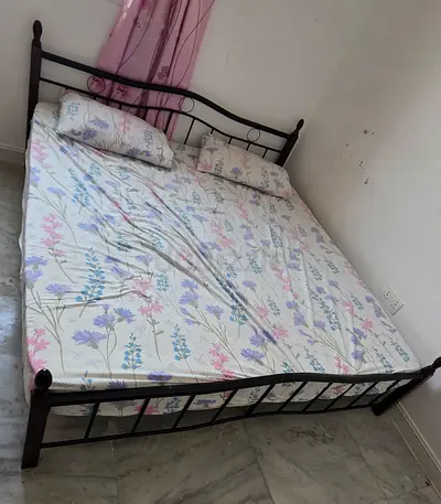 King size metal bed frame with mattress