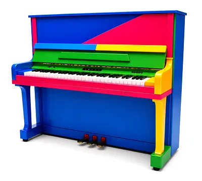 Yamaha U2 Rainbow Edition Upright Piano | Hand-Painted Custom Art Piano | Made in Japan