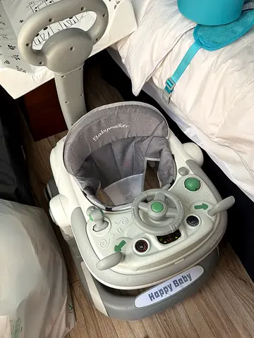 Gray Happy Baby Electronic Baby Walker / Jumper - Good Condition + baby toys