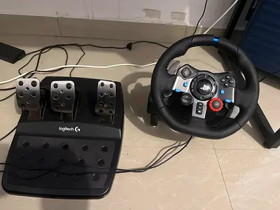 Logitech/Thrustmaster style Racing Wheel with Pedals for PlayStation/PC - Good Condition