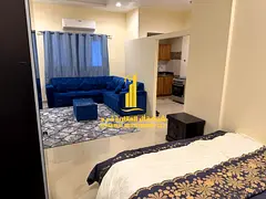 Luxury studio apartment with separate kitchen. Open view, furnished, for monthly rent in Ajman - Al