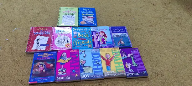 Collection of Childrens Fiction Books including Roald Dahl and Wimpy Kid