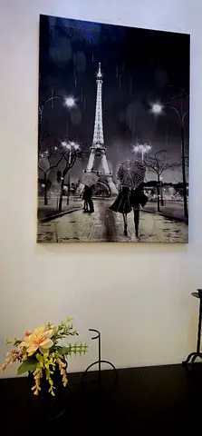 Black  White Eiffel Tower Canvas Wall Art - 60x40cm (approx.)