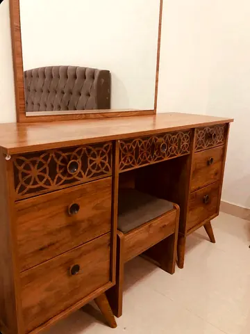 Dressing Table with Mirror and Stool