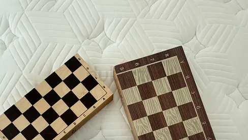 Two Wooden Chess and Checkers Board Game Set