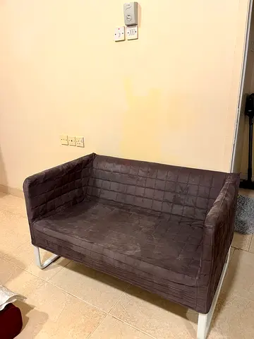 Modern Two Seater Grey Fabric Sofa