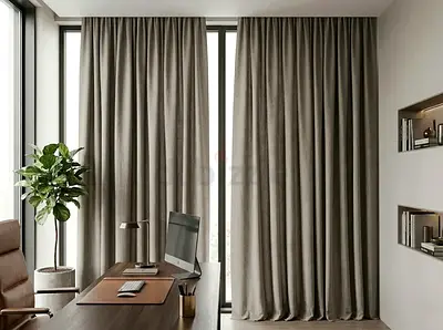 100% Blackout par meter only 55 Full-length Grey Fabric Curtains / Drapes - Ready to Install