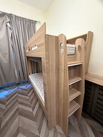 Wooden Bunk Bed with Built-in Stairs and Storage - As like new condition.