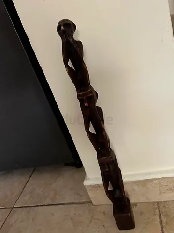 Hand Carved Wooden Interlocking Figure Chain Decoration