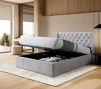 Gray colour super king size hydraulic Bed