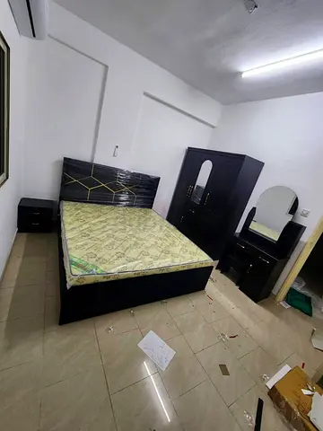 Modern Black King Size Bedroom Set with Wardrobe, Dresser, and Nightstand