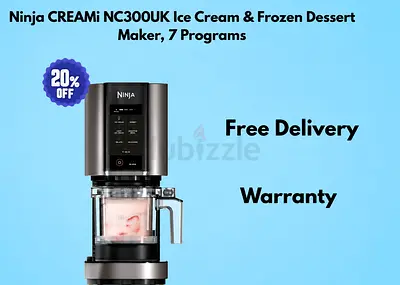 Ninja CREAMi NC300UK Ice Cream  Frozen Dessert Maker, 7 Programs