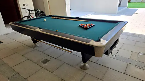 Professional Billiards Pool Table with Balls and Cues