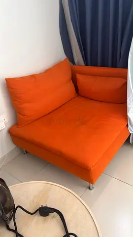 Orange corner lounge chair / single-seater sofa - good condition