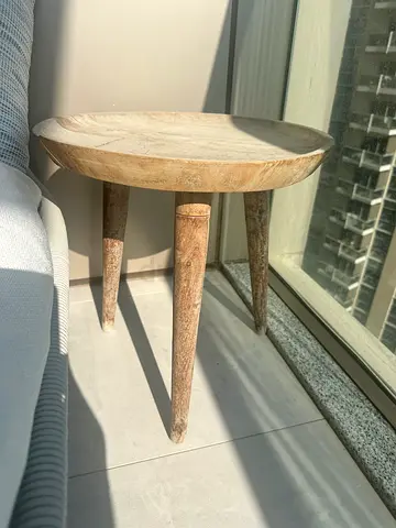 Solid Round Wooden Side Table / Small Accent Table 45cm width x 45cm height