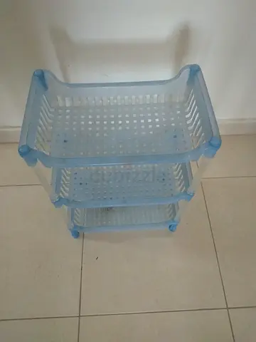 Blue 3-Tier Plastic Storage Rack