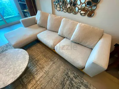 West Elm L Shape Sofa Beige Excellent condition